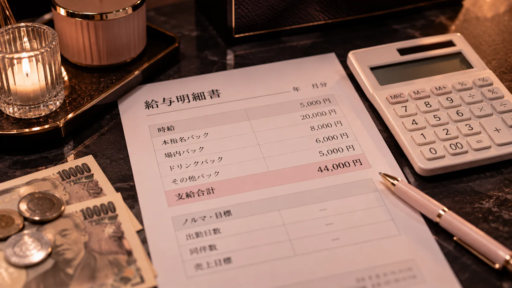 ナイトワークの給与システム入門|時給・バック・ノルマの仕組み